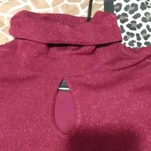 Sparkly, Deep red, semi- formal top